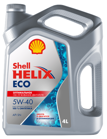 Моторное масло SHELL 5W40 HELIX ECO, 4л (SHELL: SHELL 5W40 HELIX ECO4)